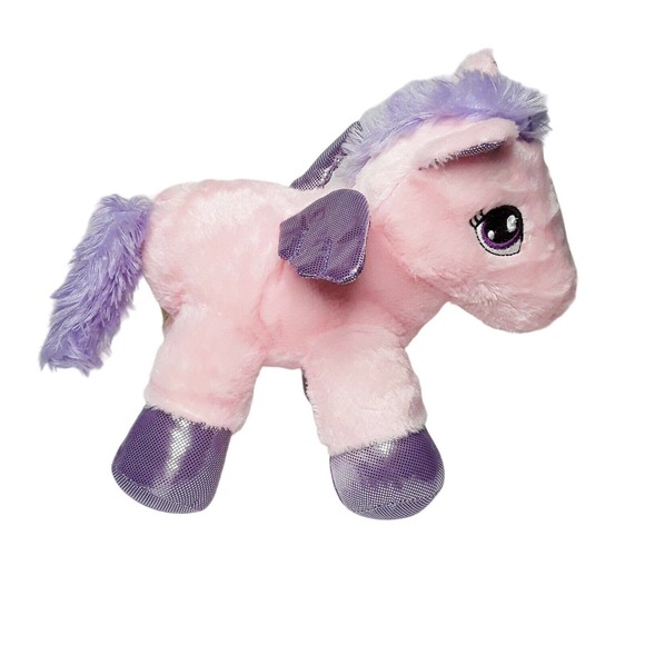 Dan Dee Pink Purple Pegasus Flying Pony Horse Plush I Heart U Stuffed 12" Love - Picture 4 of 9